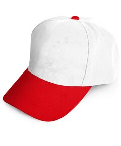 Promosyon 0501-KB İthal Polyester Şapka Kırmızı - Beyaz , Renk: Kırmızı - Beyaz